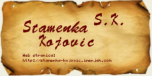 Stamenka Kojović vizit kartica